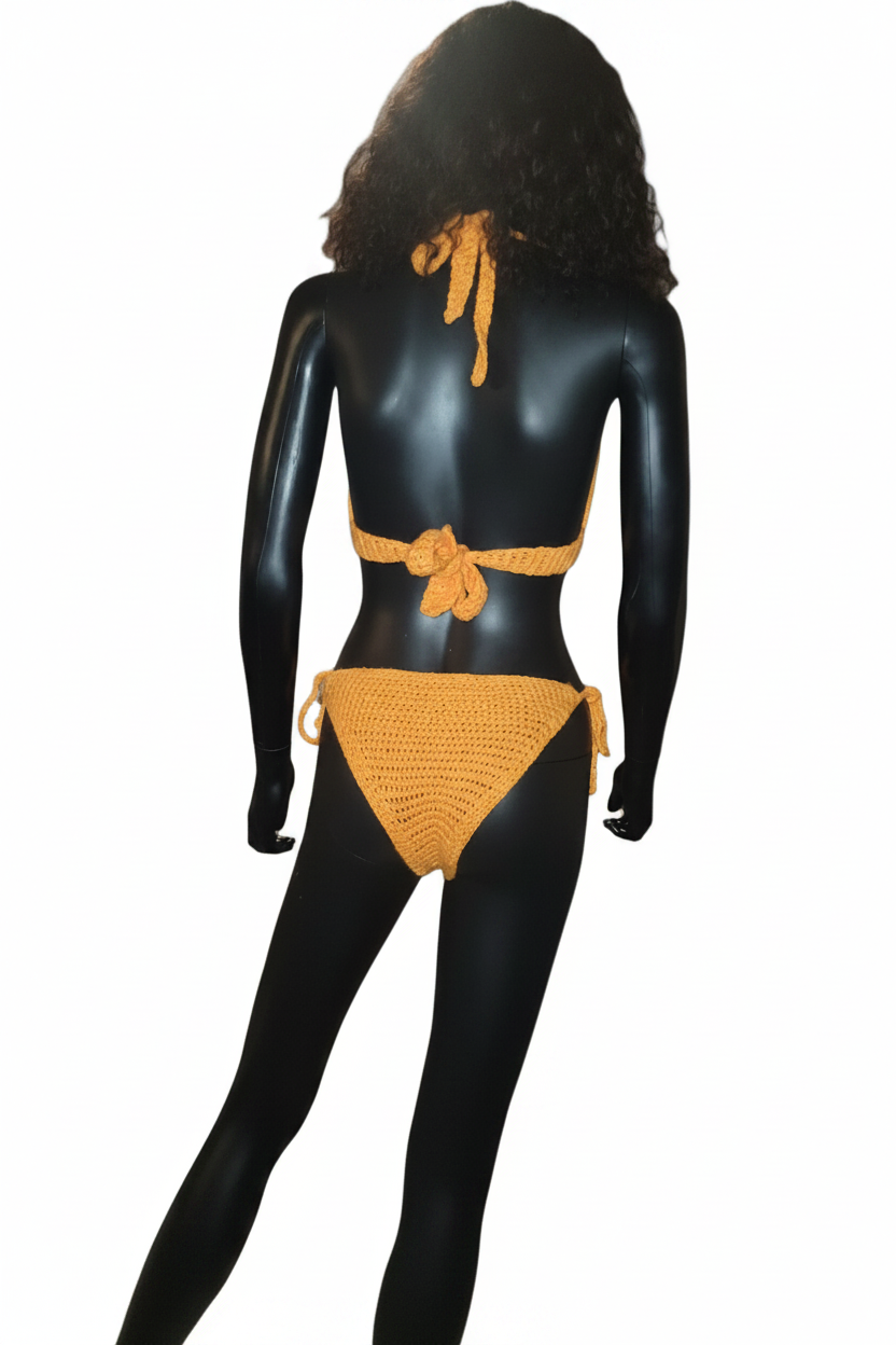 Two-piece bathing suit orange praise