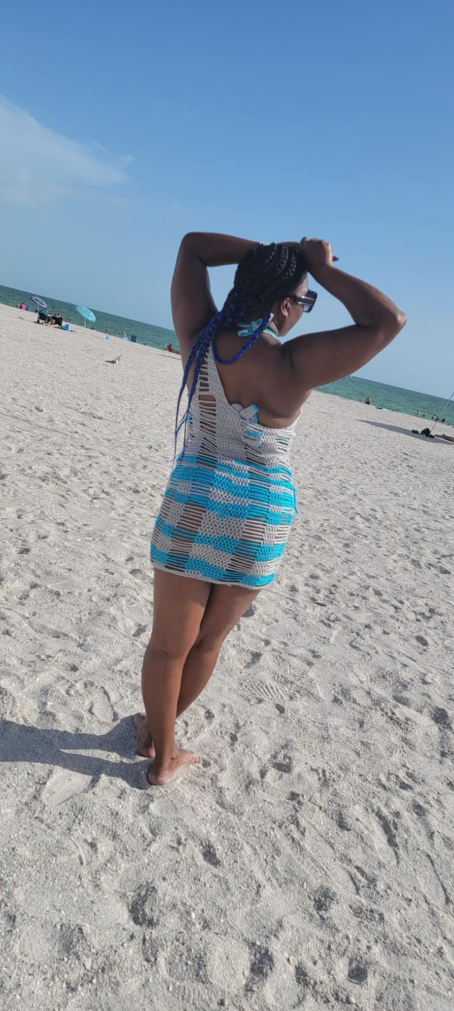 Crochet Cover-Up with Bikini Set - Handmade Beachwear