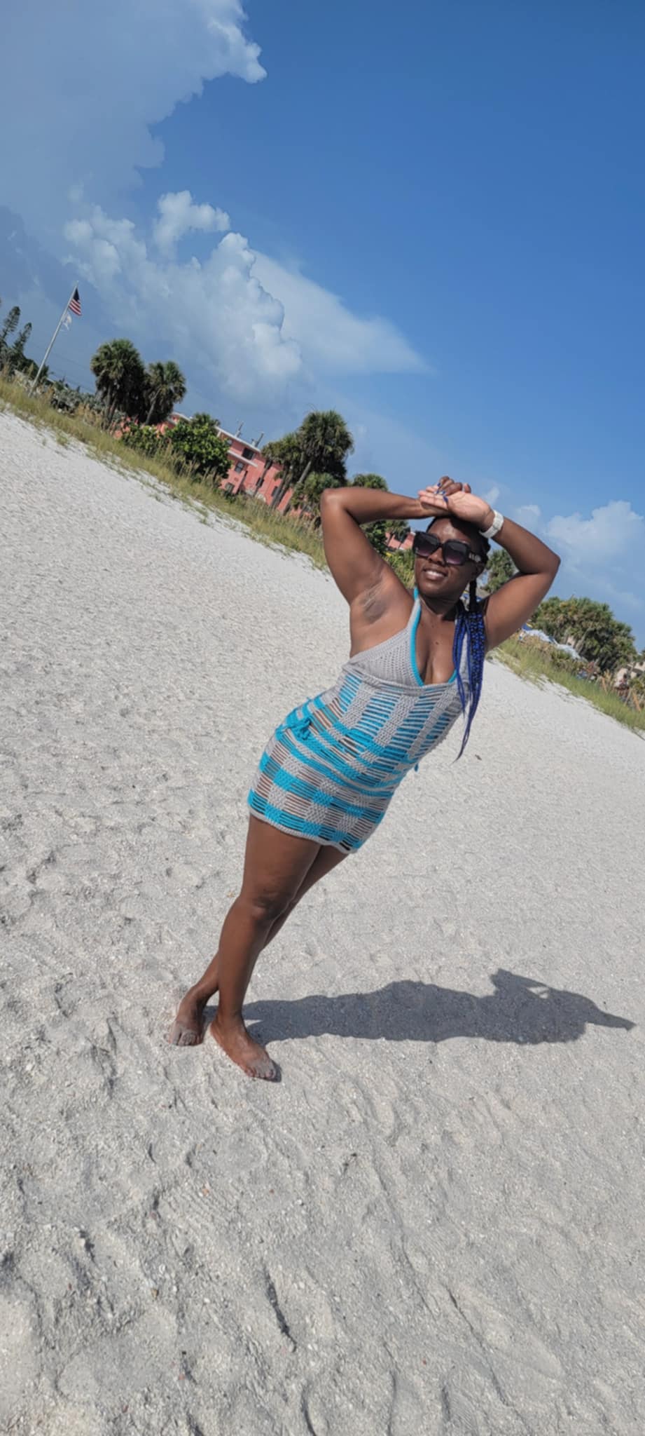 Crochet Cover-Up with Bikini Set - Handmade Beachwear