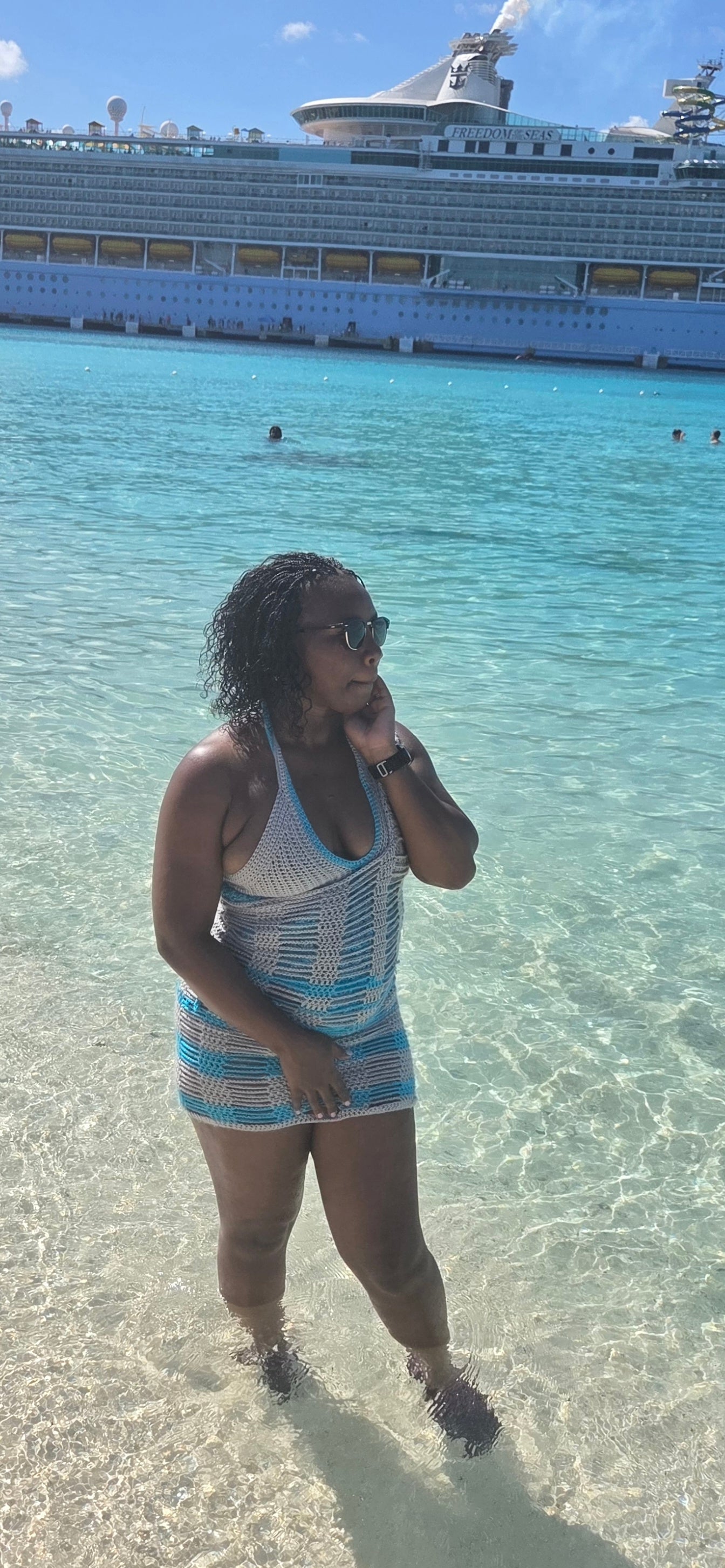 Crochet Cover-Up with Bikini Set - Handmade Beachwear